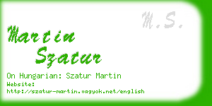 martin szatur business card